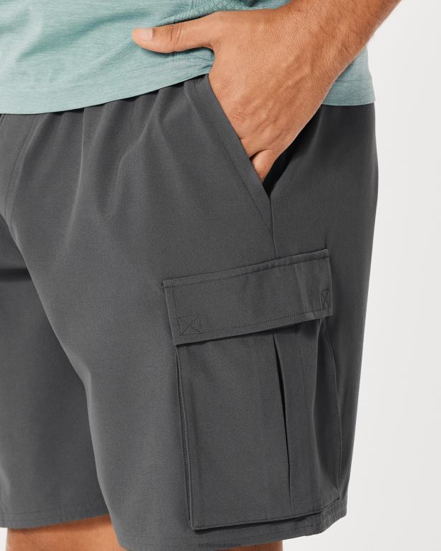Bottoms Hollister Men Gilly Hicks Active Unlined Cargo Shorts 7\\ 488201324 Dark Grey